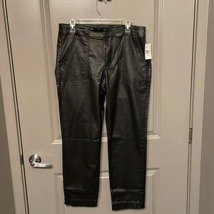Black coated Kut from the Kloth ankle straight pants